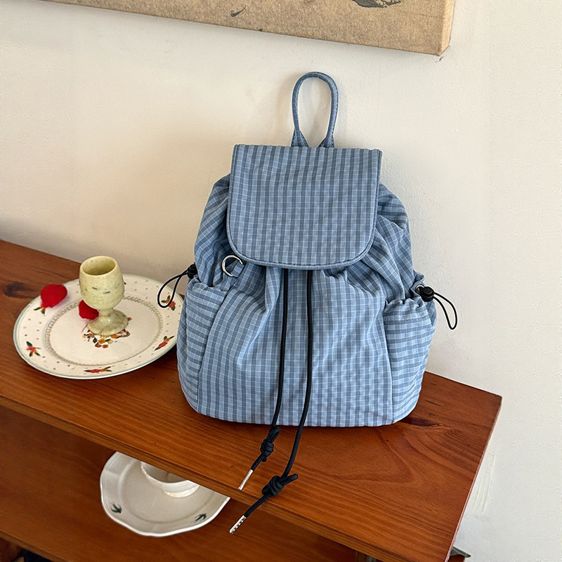 Mochila leve xadrez para lapto - Canvas Backpack Casual avaliação e preço