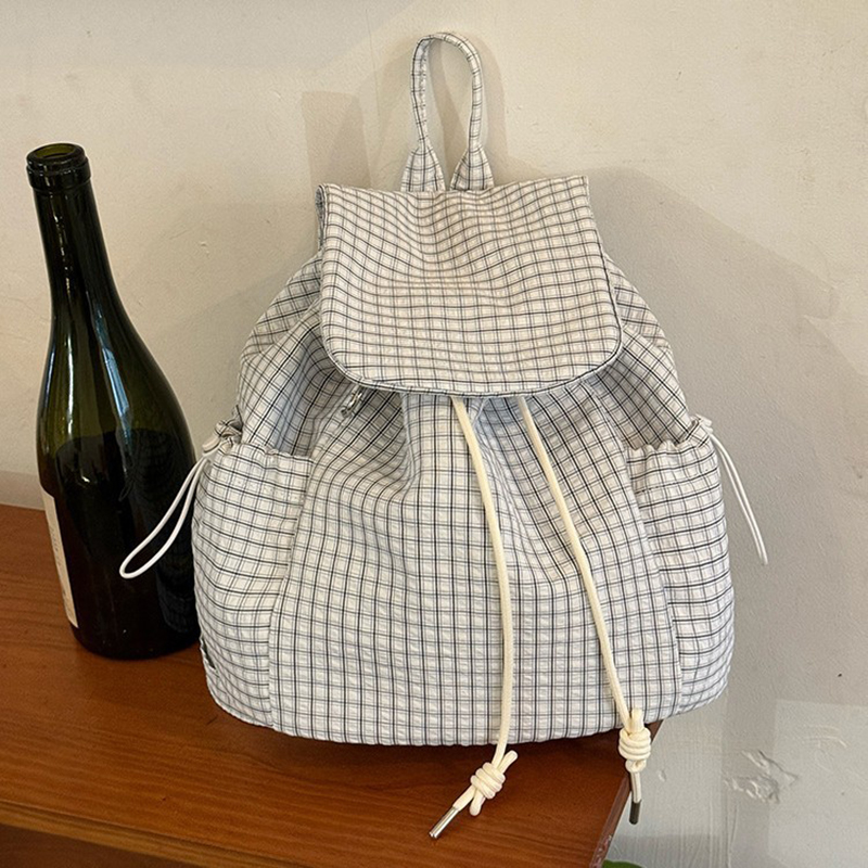 Mochila leve xadrez para lapto - Canvas Backpack Casual avaliação e preço