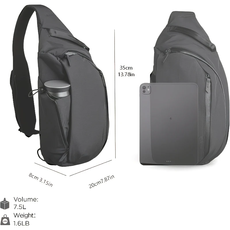 Bolsa de ombro direita, 7,5 L  - Sling Backpack Shoulder avaliação e preço