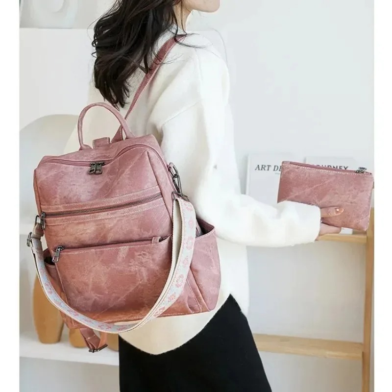 2026 nova feminina couro do pl - Travel Backpack Anti Theft avaliação e preço