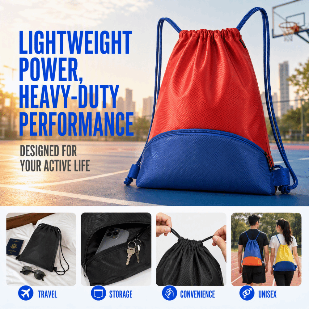 Bolsa Esportiva Dobrável de Gr - Drawstring Gym Bag avaliação e preço